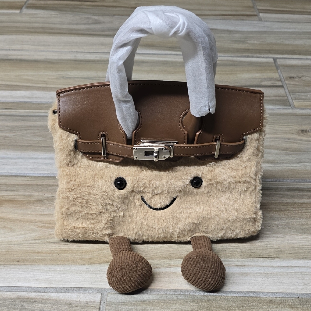 Jellycat Style Birkin Doll Brown and Cream 25cm Women's Bag